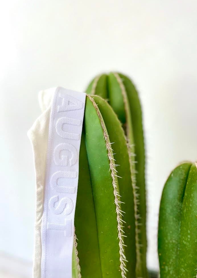 moisture wicking underwear, organic thong, creme